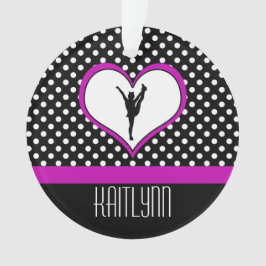 水玉模様の応援を用いる美しいピンクのハート オーナメント