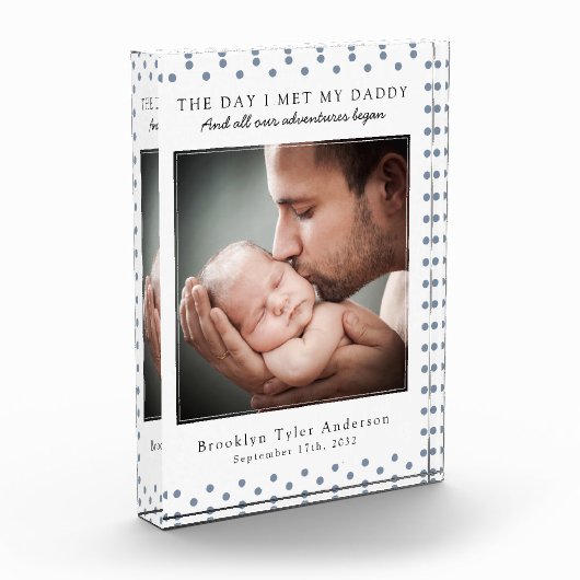 水玉模様の日私は私のパパの写真の子供部屋Decorに会った フォトブロック (左)