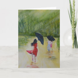 水玉模様の服Iの女性 カード