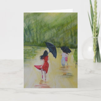 水玉模様の服Iの女性 カード