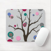水玉模様の木のマウスパッド マウスパッド (マウス)
