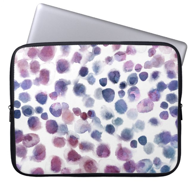 水玉模様の水色：幾何学的シームレス。 ラップトップスリーブ (正面)