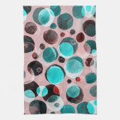 水玉模様の水色、抽象芸術パターン。 キッチンタオル (縦)