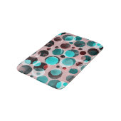 水玉模様の水色、抽象芸術パターン。 バスマット (アングル)