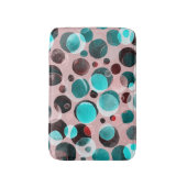 水玉模様の水色、抽象芸術パターン。 バスマット (正面縦)