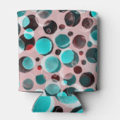 水玉模様の水色、抽象芸術パターン。 缶クーラー (裏面)