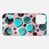 水玉模様の水色、抽象芸術パターン。 Case-Mate iPhoneケース (裏面 (横))