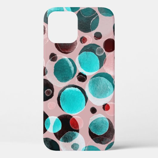 水玉模様の水色、抽象芸術パターン。 Case-Mate iPhoneケース (裏面)