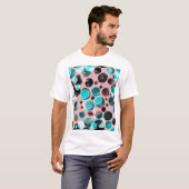 水玉模様の水色、抽象芸術パターン。 Tシャツ (正面フル)