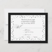 水玉模様の点の帆立貝のレースの渦巻の華麗さの結婚式 出欠カード (正面)