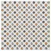 水玉模様の猫織物 ファブリック (見本)