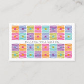 水玉模様の生地のキルトパターン 名刺 (正面)