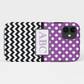 水玉模様の紫色及びシェブロンのiPhone 5の場合 Case-Mate iPhoneケース (裏面(横))