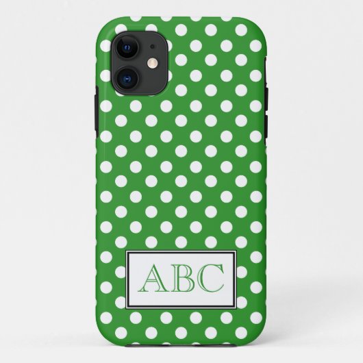 水玉模様の緑及び白いiPhone 5の箱 Case-Mate iPhoneケース (裏面)