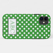 水玉模様の緑及び白いiPhone 5の箱 Case-Mate iPhoneケース (裏面(横))