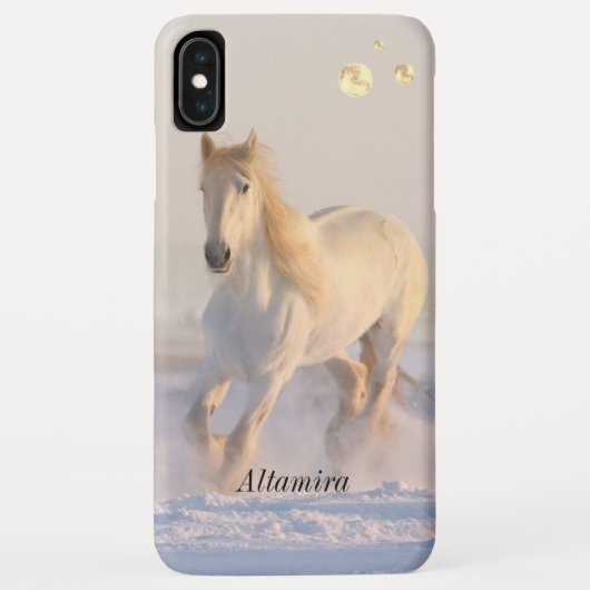 水玉模様の美しい白馬とビーチ Case-Mate iPhoneケース (裏面)