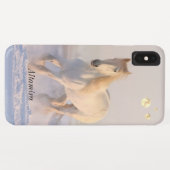 水玉模様の美しい白馬とビーチ Case-Mate iPhoneケース (裏面(横))