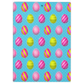 水玉模様の背景のカラフルなイースターエッグ クリップボード (裏面)