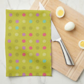 水玉模様の背景パターン キッチンタオル (四つ折り)