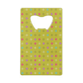 水玉模様の背景パターン クレジットカード栓抜き (裏面)