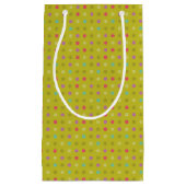 水玉模様の背景パターン スモールペーパーバッグ (正面)