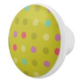 水玉模様の背景パターン セラミックノブ (右)