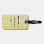 水玉模様の背景パターン ラゲッジタグ (裏面横)