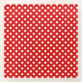 水玉模様の背景 ガラスコースター (正面)