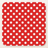 水玉模様の背景 スクエアペーパーコースター (正面)
