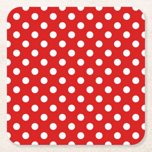 水玉模様の背景 スクエアペーパーコースター (正面)