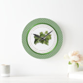 水玉模様の花の意味 – グリーンアイビー ラージ壁時計 (ホーム)