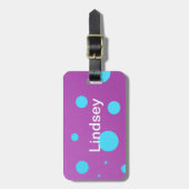 水玉模様の荷物のラベル ラゲッジタグ (正面縦)