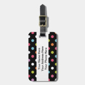 水玉模様の荷物のラベル ラゲッジタグ (正面縦)