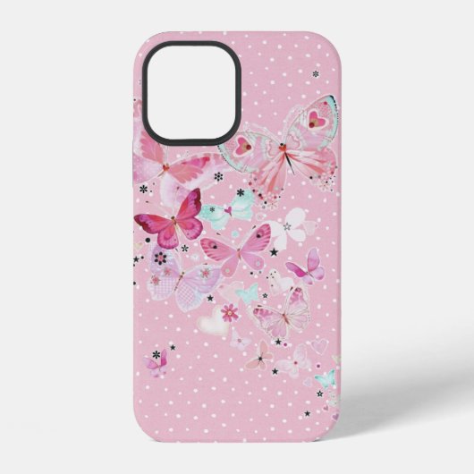 水玉模様の蝶々 iPhoneケース (裏面)