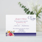 水玉模様の蝶優雅な結婚式の応答カード 出欠カード (スタンド正面)