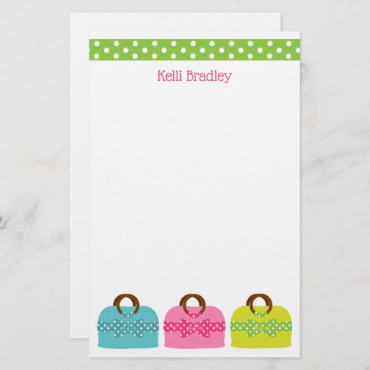 水玉模様の財布パーソナライズされた文具 (正面/裏面)