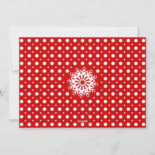 水玉模様の赤い白い緑のクリスマスグルーポンの写真 シーズンカード (裏面)