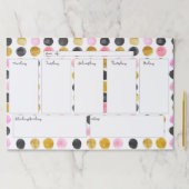 水玉模様の週間カレンダーの大きいTearawayのパッド ペーパーパッド (インサイチュ)