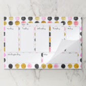 水玉模様の週間カレンダーの大きいTearawayのパッド ペーパーパッド (折り畳み)