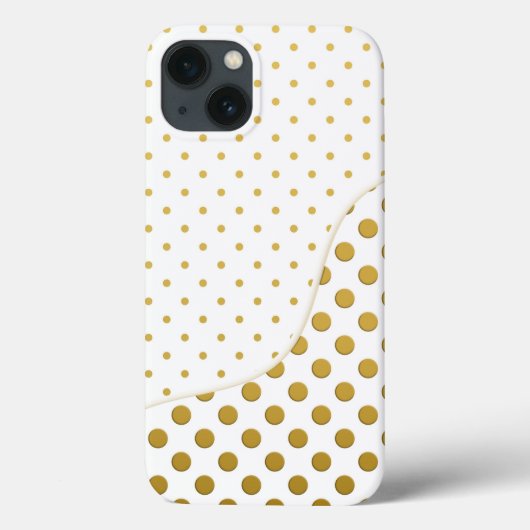 水玉模様の金ゴールドと白 Case-Mate iPhoneケース (裏面)