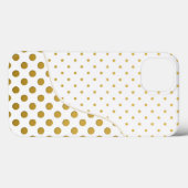 水玉模様の金ゴールドと白 Case-Mate iPhoneケース (裏面 (横))