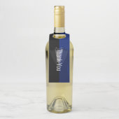 水玉模様の青と黒のサイコロ ボトルネックタグ (ボトル)