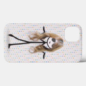 水玉模様の髪のスティックガール Case-Mate iPhoneケース (裏面 (横))