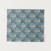 水玉模様の魚パターン タペストリー (正面(横))