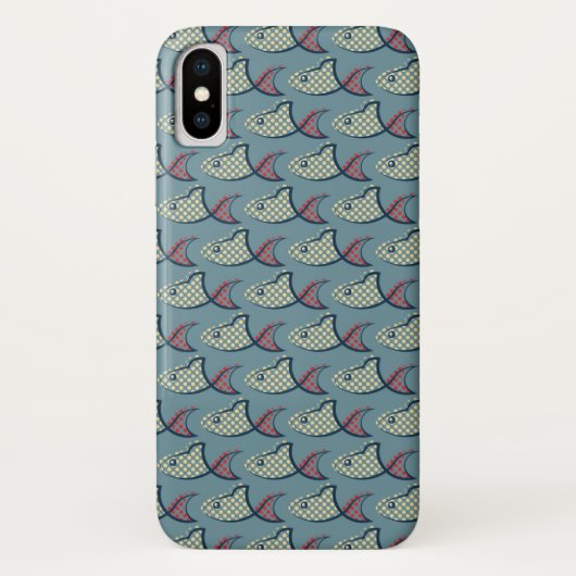 水玉模様の魚パターン Case-Mate iPhoneケース (裏面)
