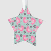 水玉模様の鳥花 オーナメント (正面)