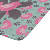 水玉模様の鳥花 カッティングボード (角)