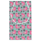 水玉模様の鳥花 スモールペーパーバッグ (裏面)