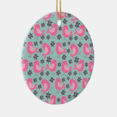 水玉模様の鳥花 セラミックオーナメント (右)