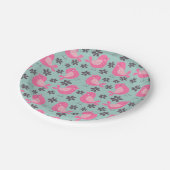 水玉模様の鳥花 ペーパープレート (アングル)